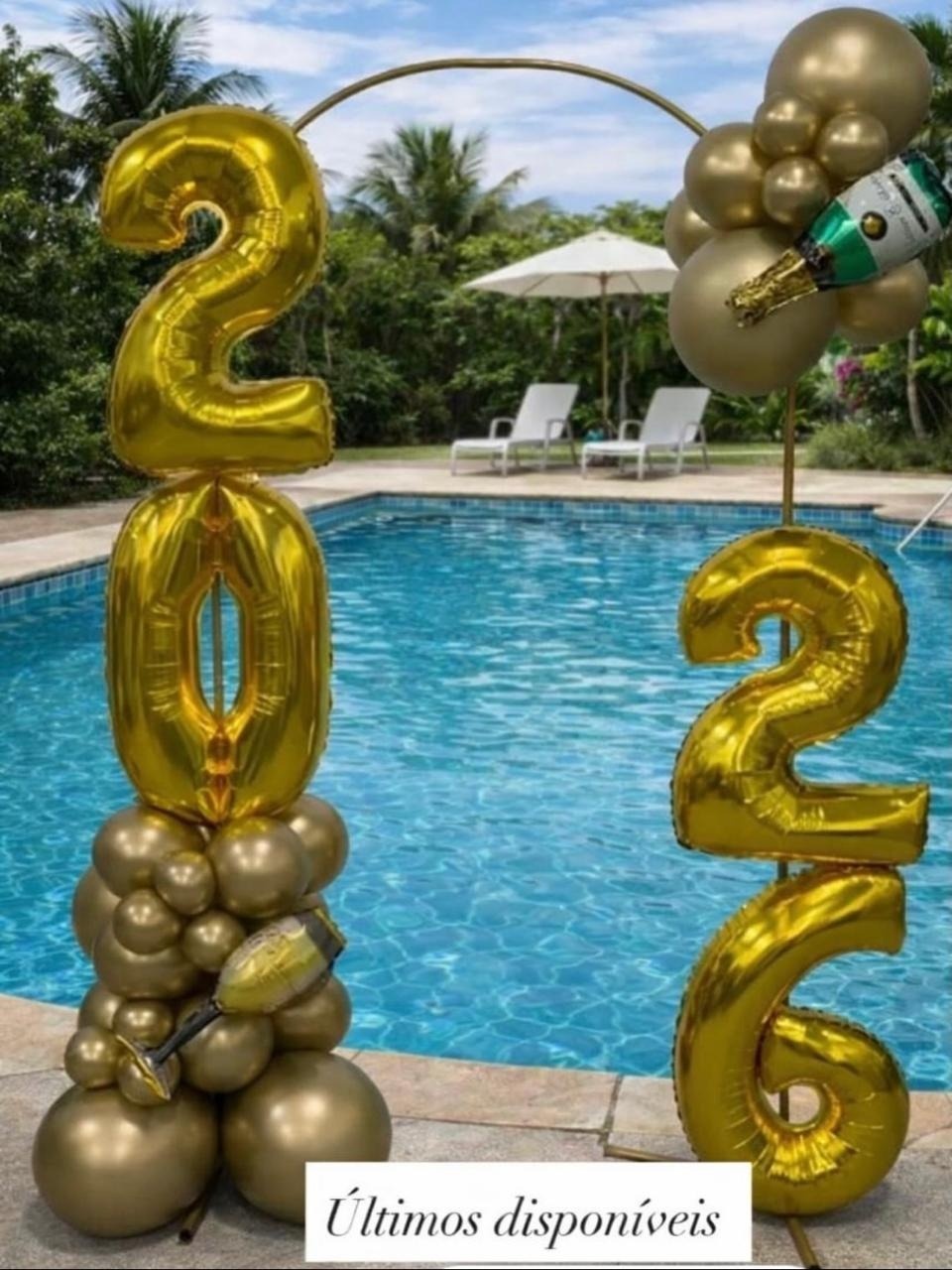 Balao No Painel Ano Novo Dourado - Art_efesta