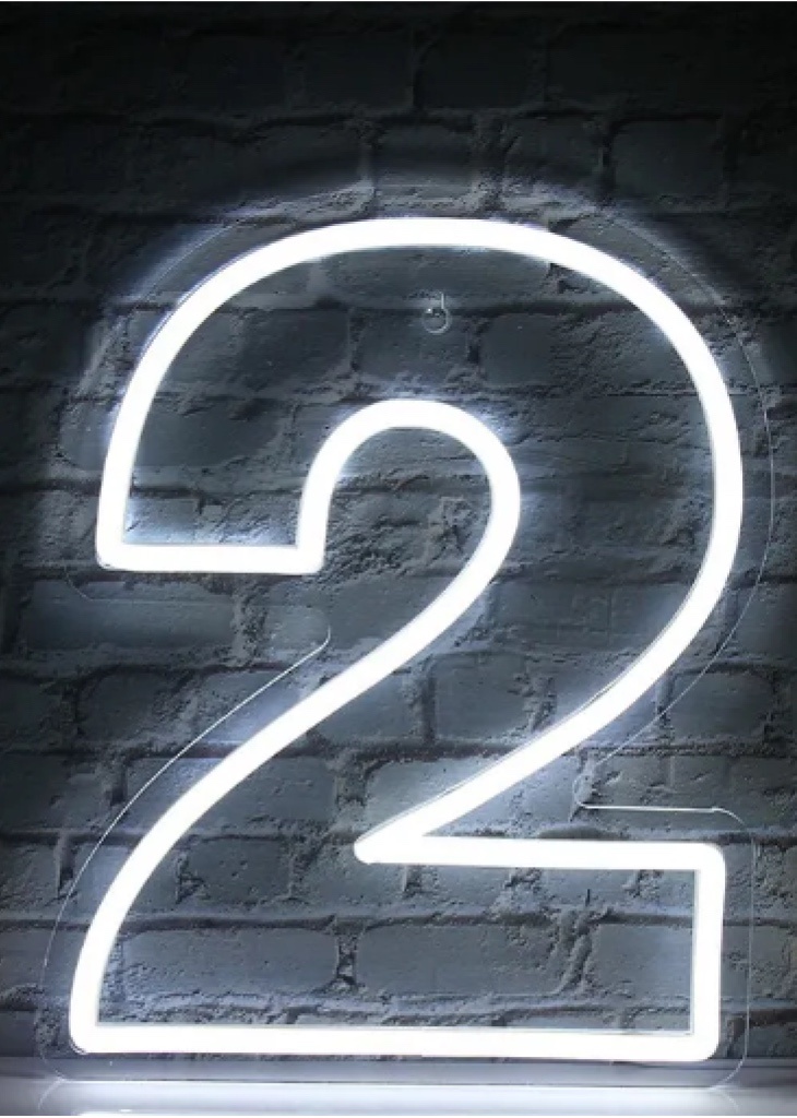 Número de Led 2 (Branco) - Art_efesta