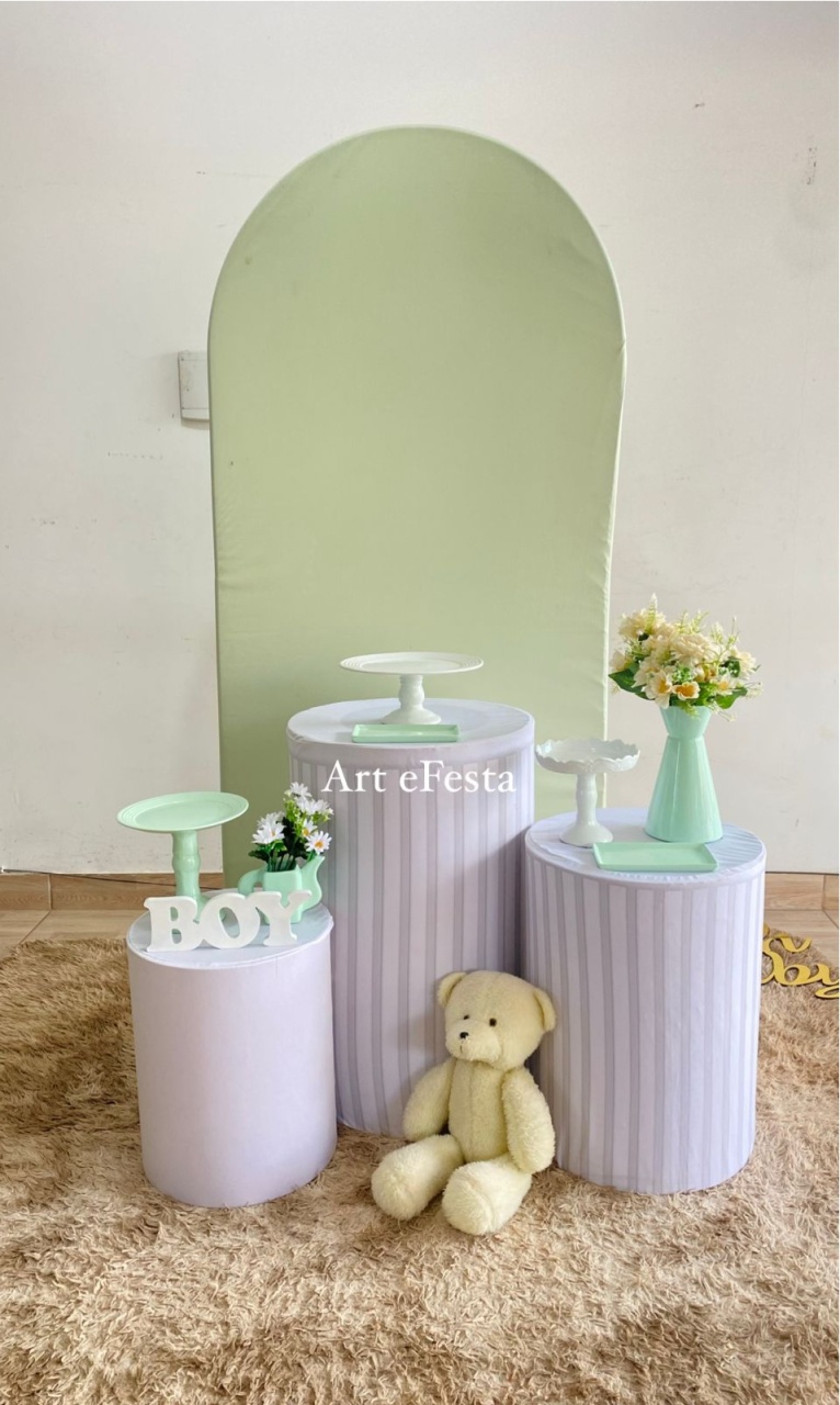 Chá de Fralda Verde E Branco - Art_efesta