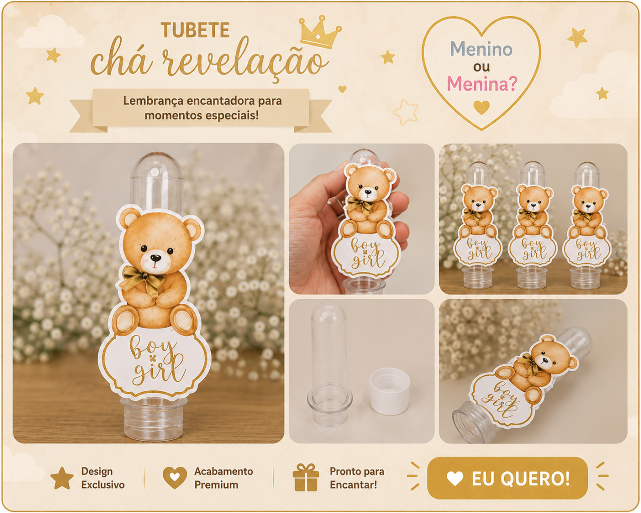 Tubetes Cha Revelação - Art_efesta