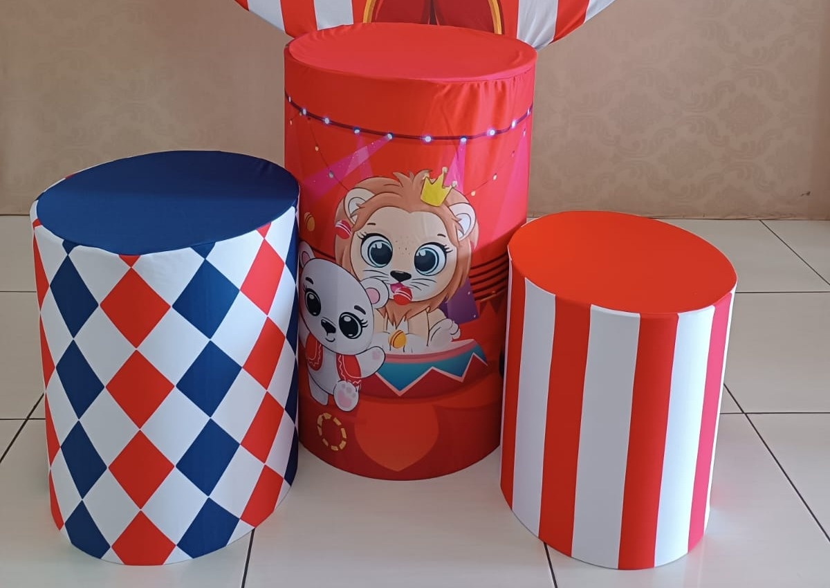 Capas Cilindros Circo - Ohana Festas e Eventos 