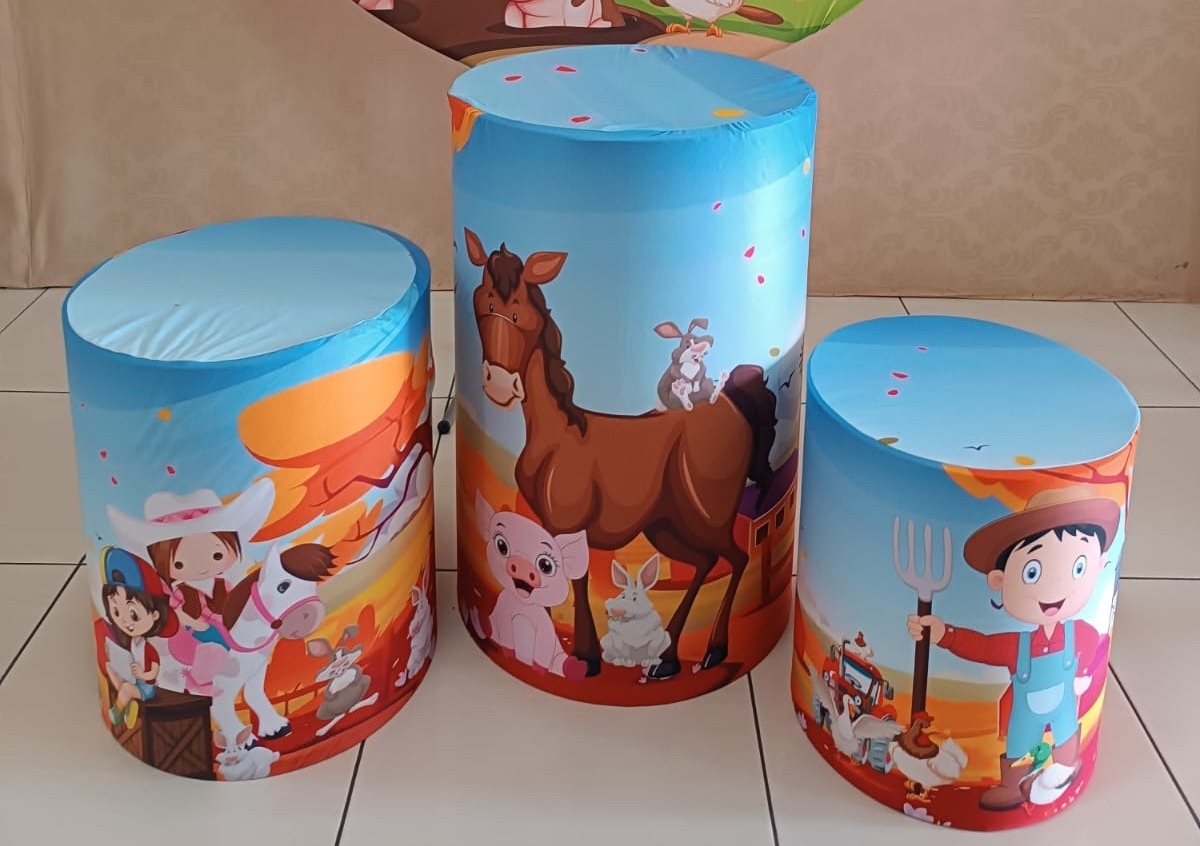 Capas Cilindros Fazendinha  - Ohana Festas e Eventos 