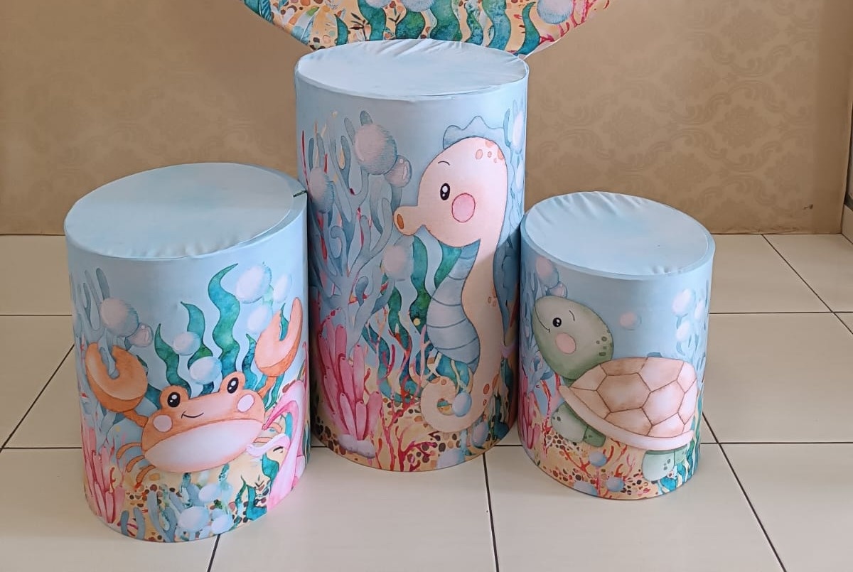 Capas Cilindros Fundo Do Mar - Ohana Festas e Eventos 