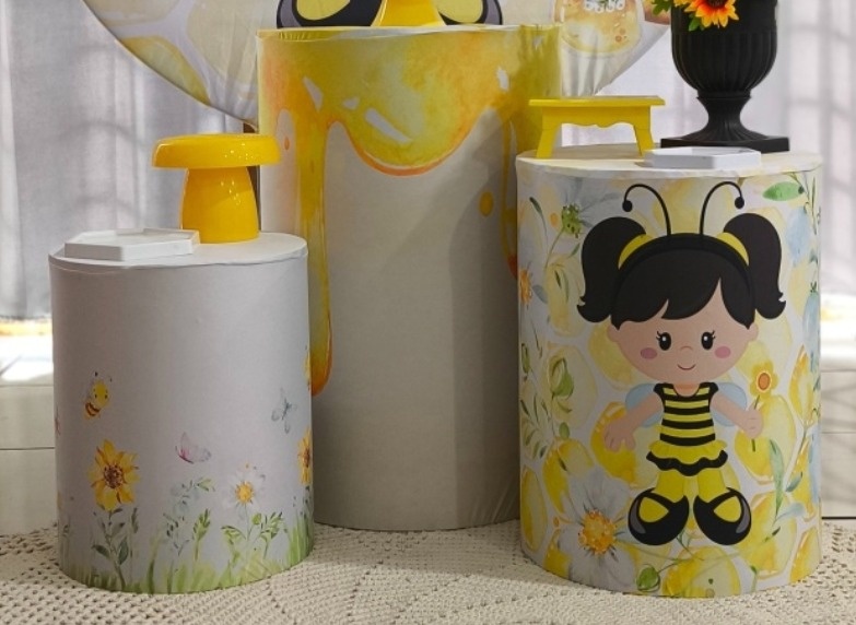Capas Cilindros Abelhas - Ohana Festas e Eventos 