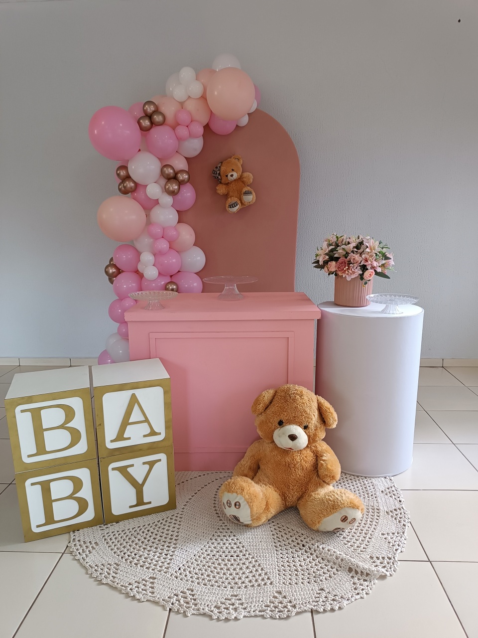 Kit Chá de Bebê Rosa  - Ohana Festas e Eventos 