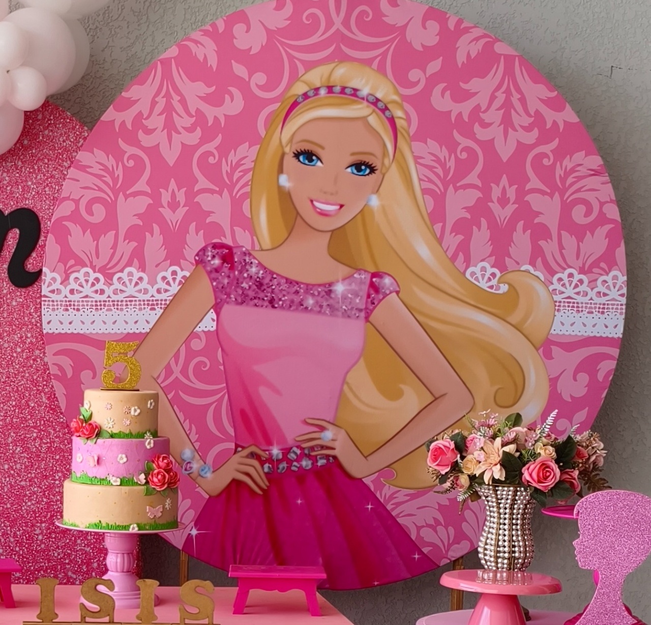 Capa Painel Barbie  - Ohana Festas e Eventos 