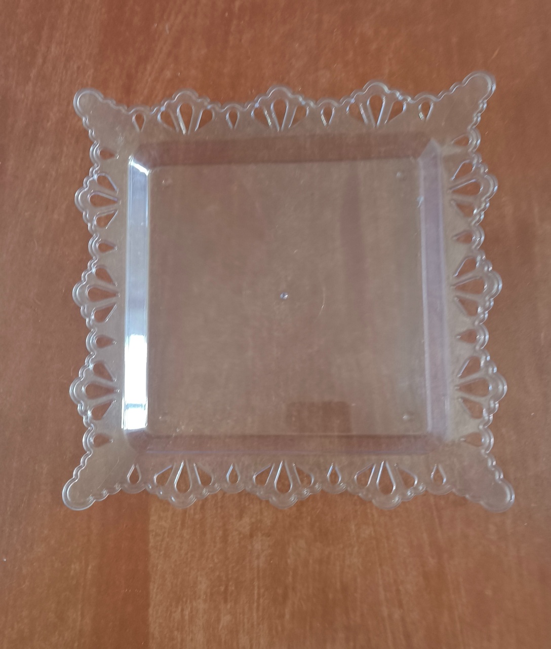 Bandeja Transparente Quadrada - Ohana Festas e Eventos 