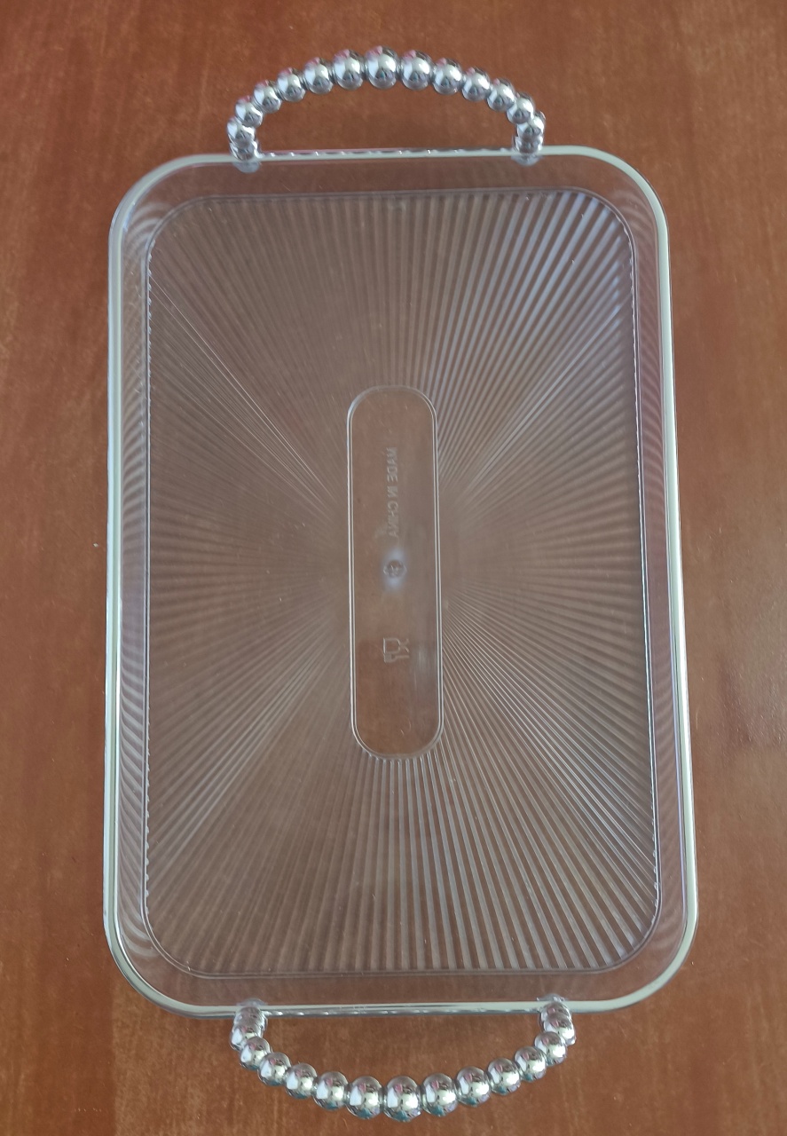 Bandeja Transparente Retangular  - Ohana Festas e Eventos 