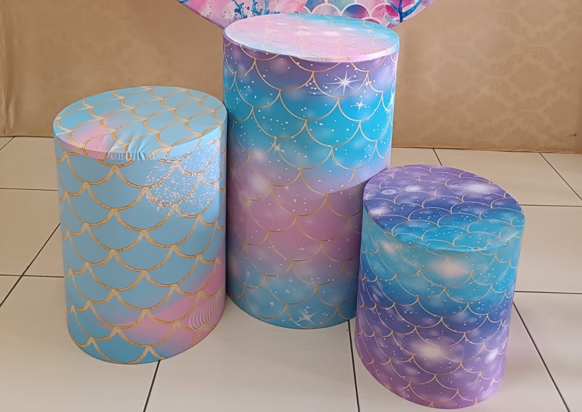 Capas Cilindros Sereia - Ohana Festas e Eventos 