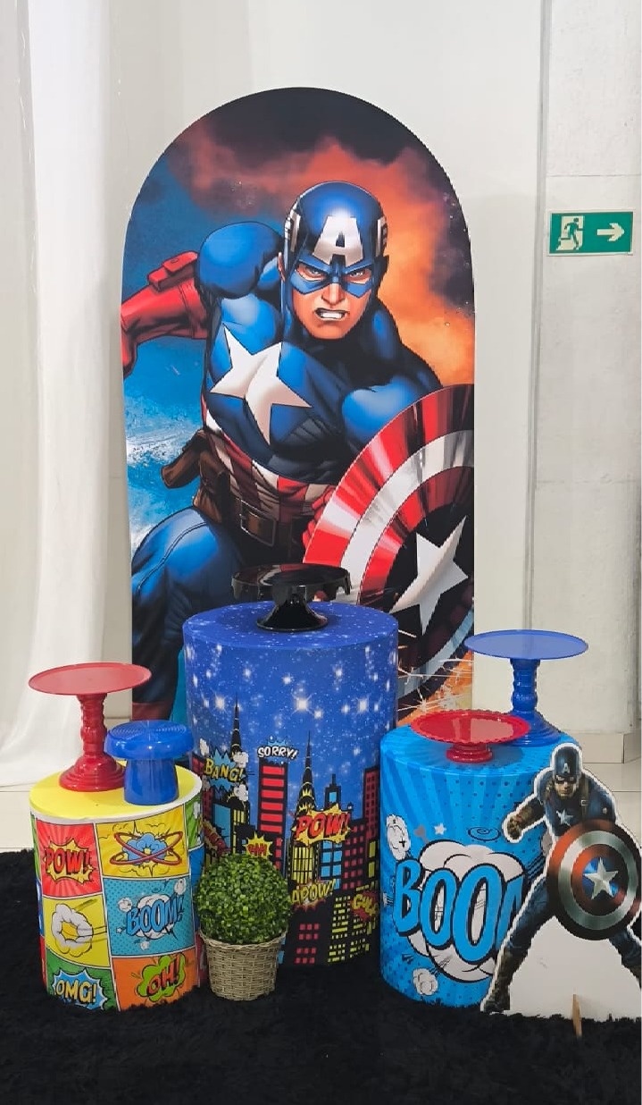 Kit P - Capitão América  - Ohana Festas e Eventos 
