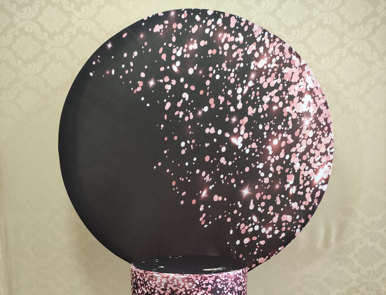 Capa Painel Preto Com Glitter Rosê - Ohana Festas e Eventos 