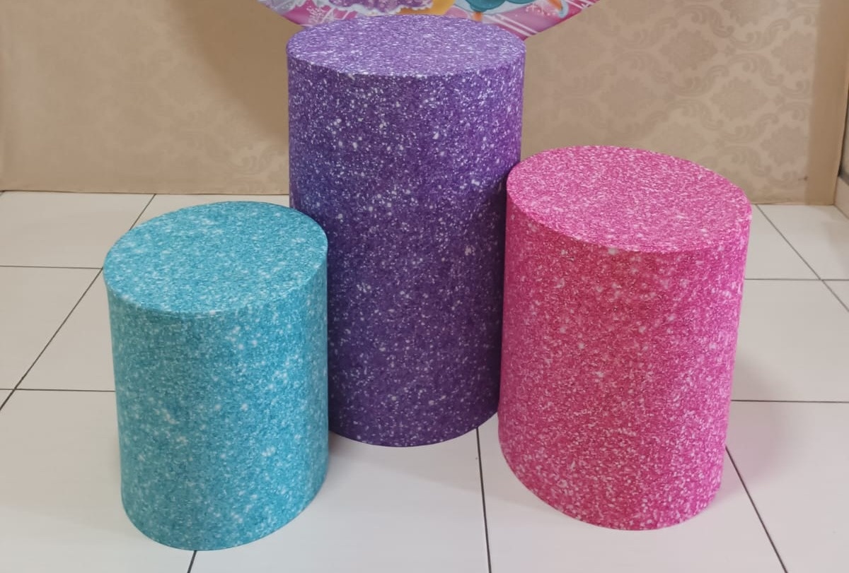 Capas Cilindros Glitter - Ohana Festas e Eventos 