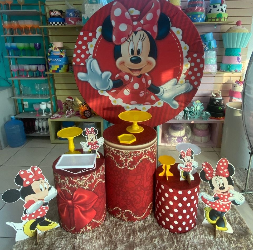 Minnie Flor Vermelha - Mouse Atelie das Festas