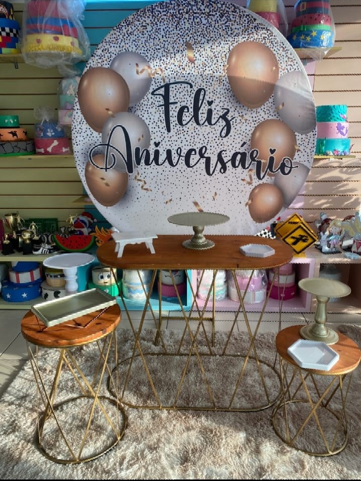 Happy Birthday Branco|Dourado - Mouse Atelie das Festas