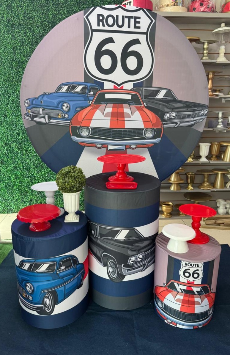 Carros Antigos Route 66 - Mouse Atelie das Festas
