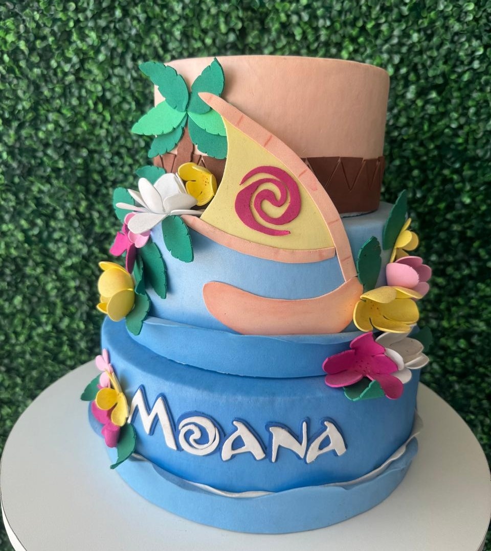 Bolo Fake Moana 2 - Mouse Atelie das Festas