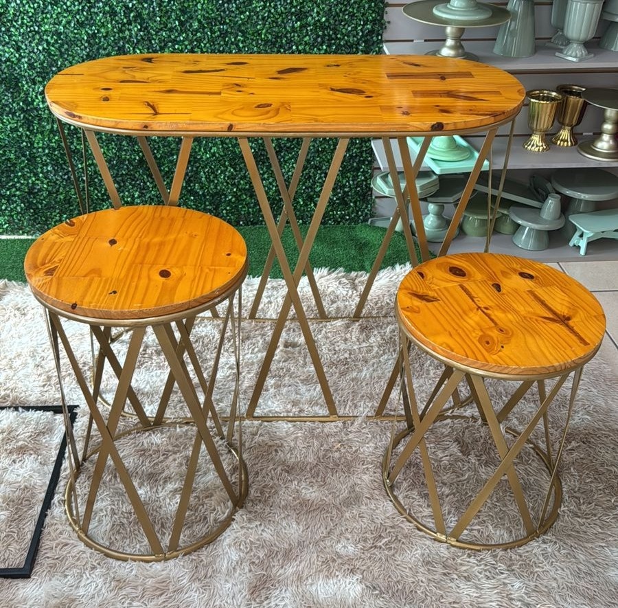 Mesa Trio Oval 2 - Mouse Atelie das Festas