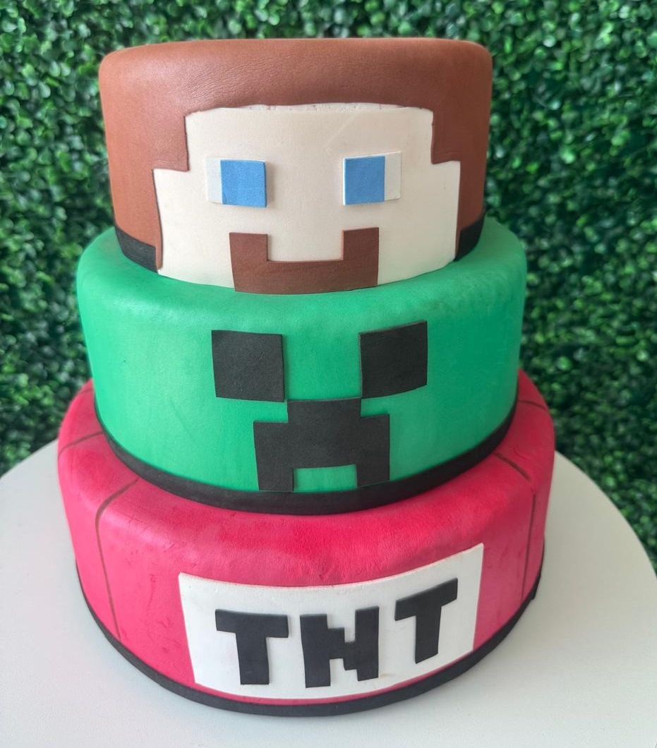 Bolo Fake Minecraft 2 - Mouse Atelie das Festas