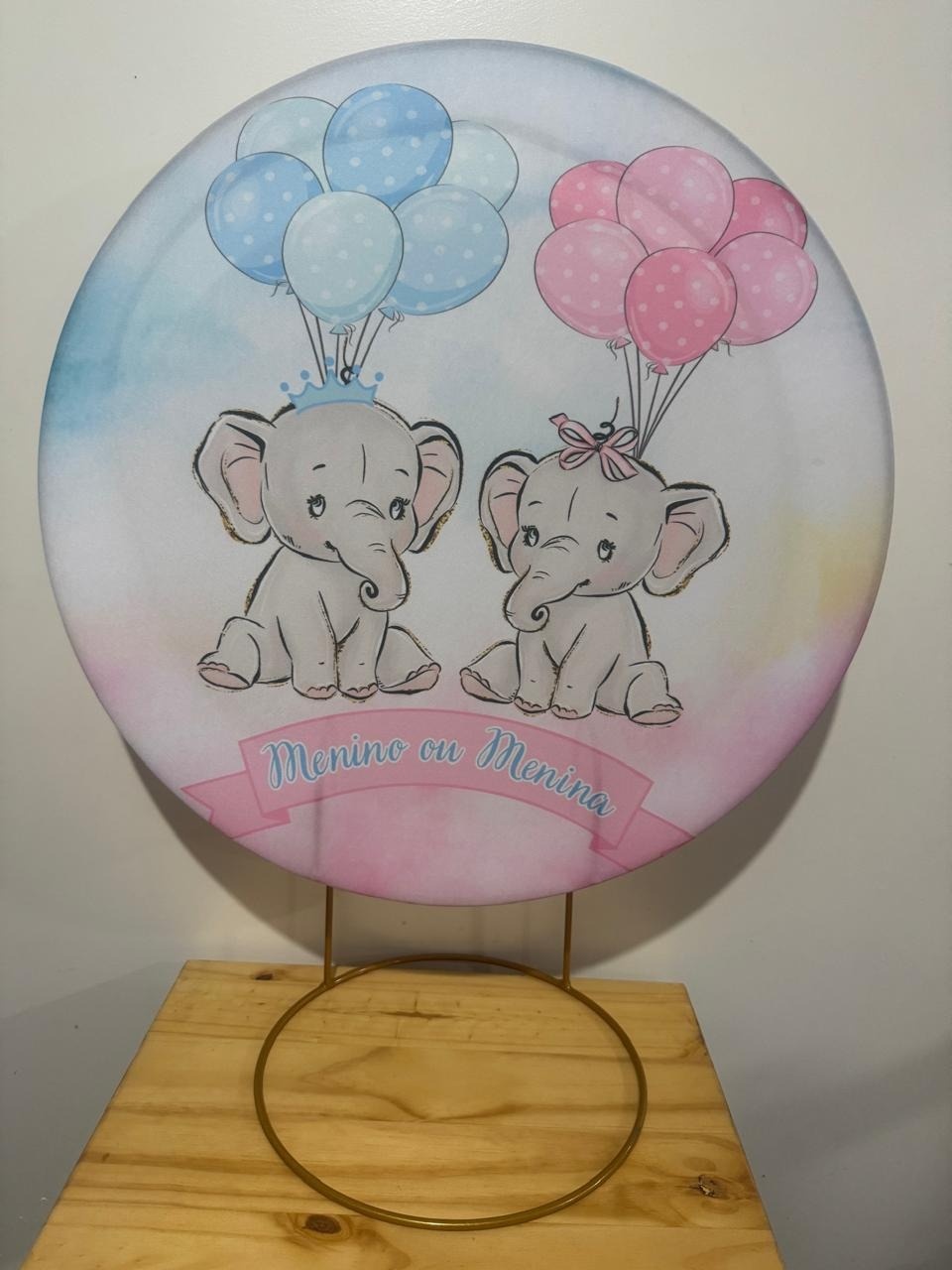 Mini Painel Elefantinhos Revelação  - Mouse Atelie das Festas