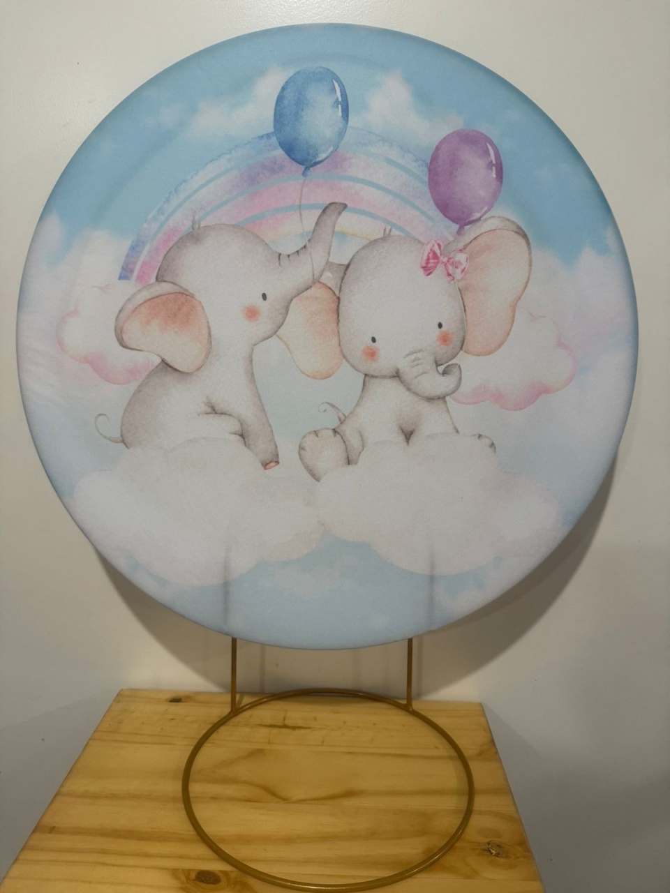 Mini Painel Revelação Elefantinhos 2 - Mouse Atelie das Festas