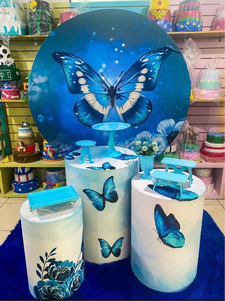 Borboleta Azul - Mouse Atelie das Festas