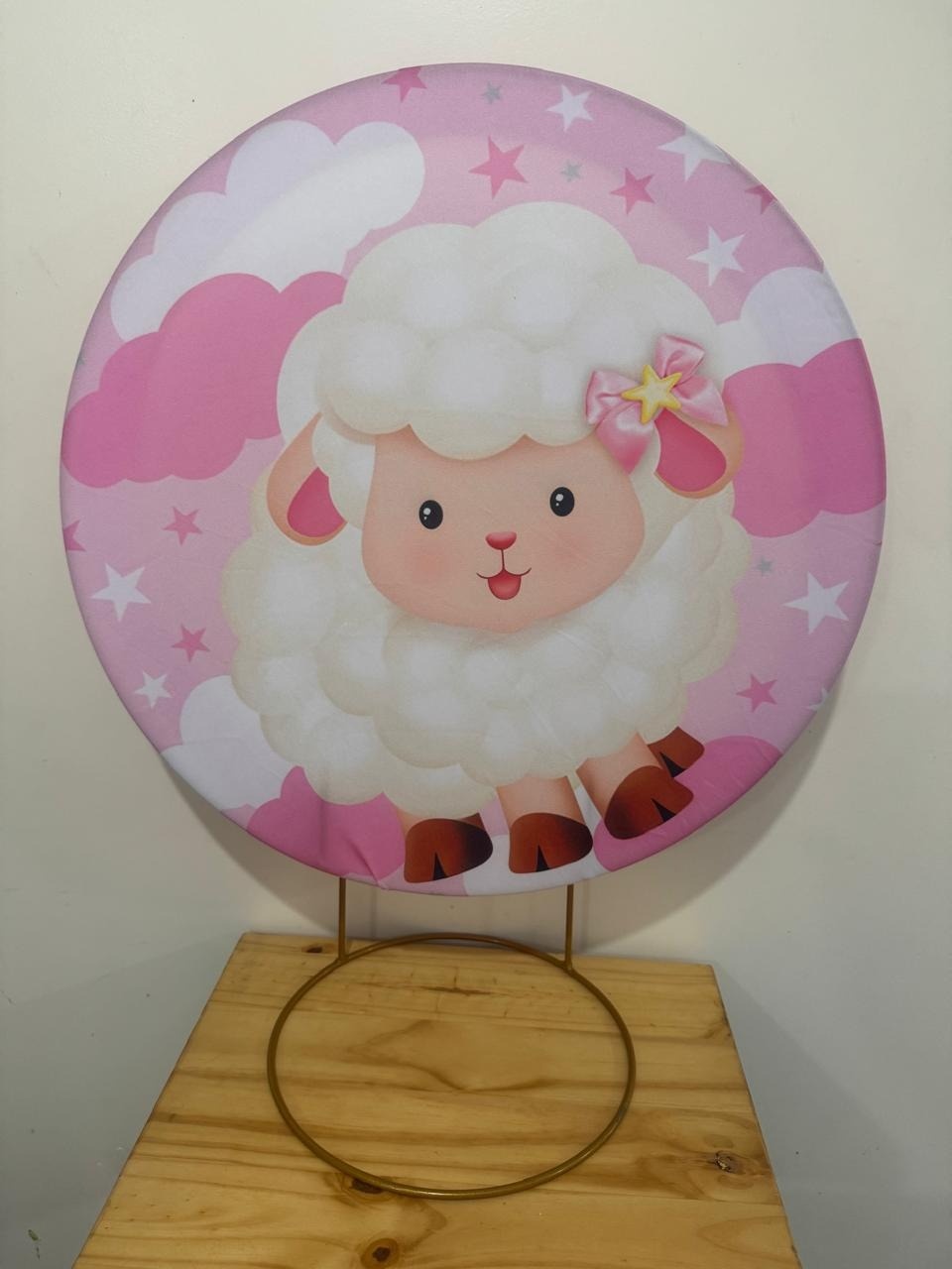 Mini Painel Ovelhinha Rosa - Mouse Atelie das Festas