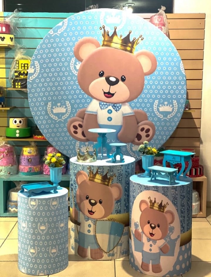 Urso Coroa Azul - Mouse Atelie das Festas