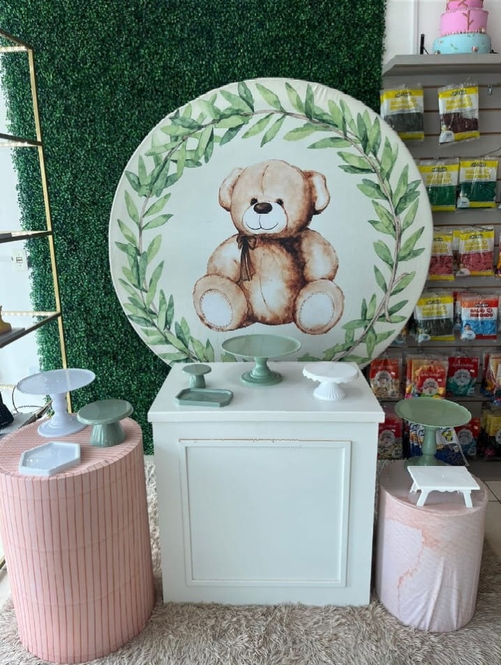 Urso Aquarelado Verde - Mouse Atelie das Festas