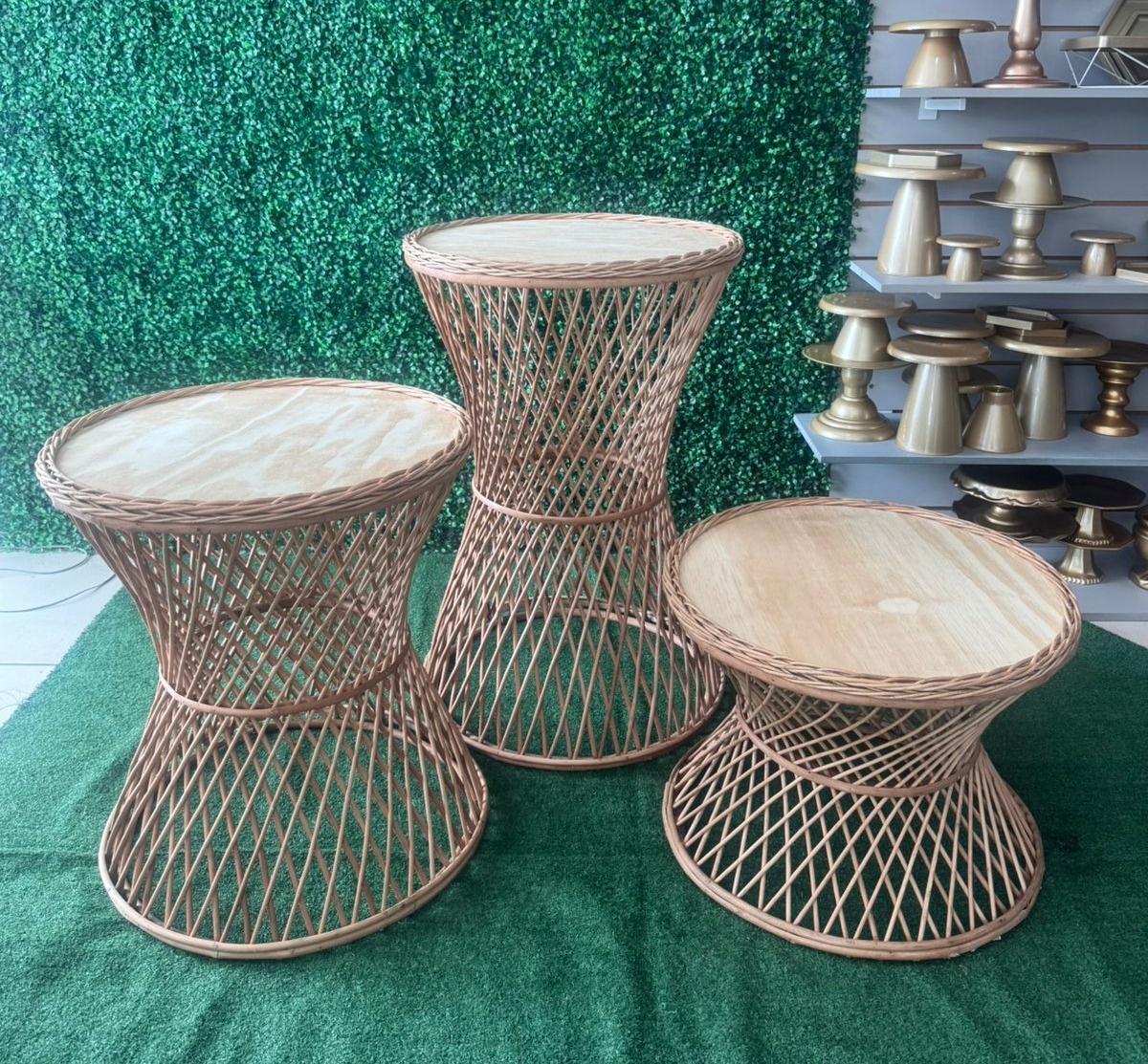 Trio de Mesa Vime Cinturinha - Mouse Atelie das Festas