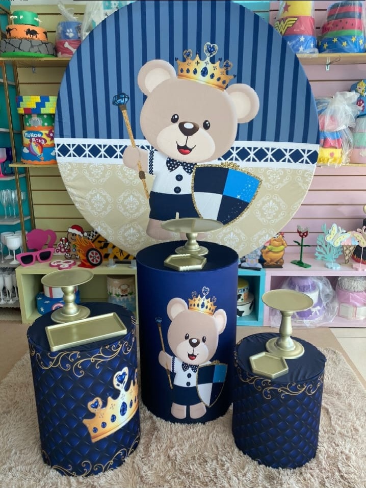 Urso Coroa Azul Escuro - Mouse Atelie das Festas