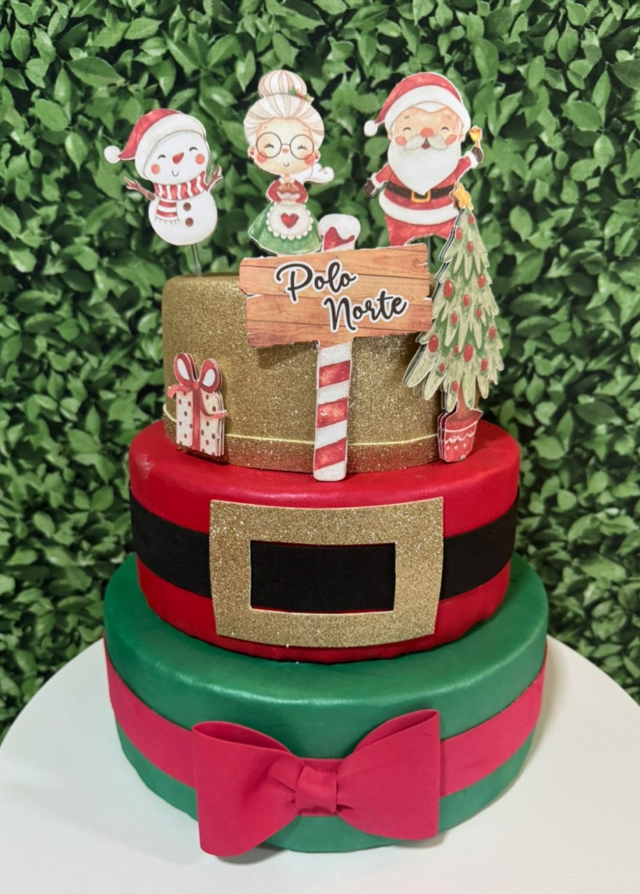Bolo Feliz Natal - Mouse Atelie das Festas