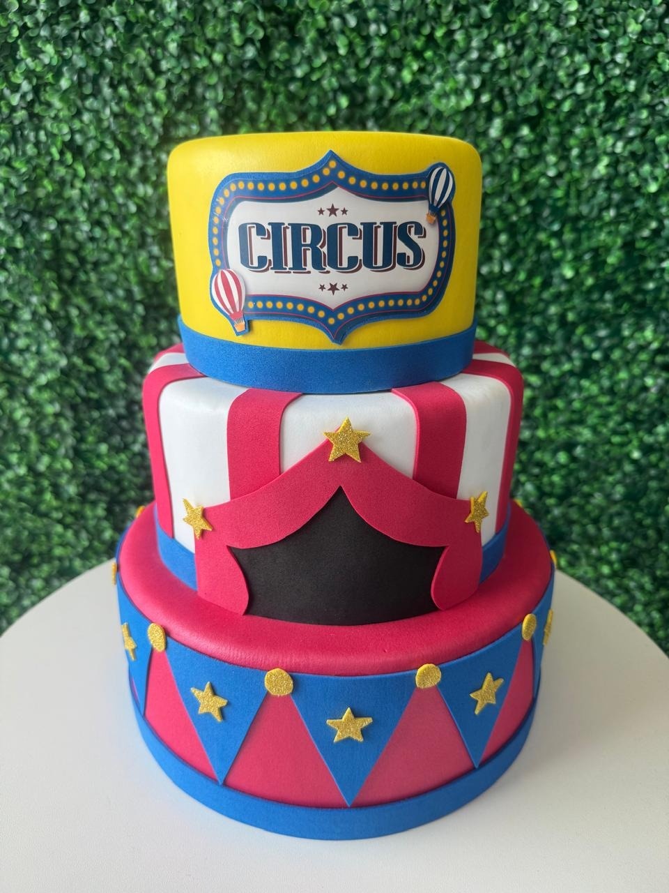 Bolo Fake Circo Menino - Mouse Atelie das Festas