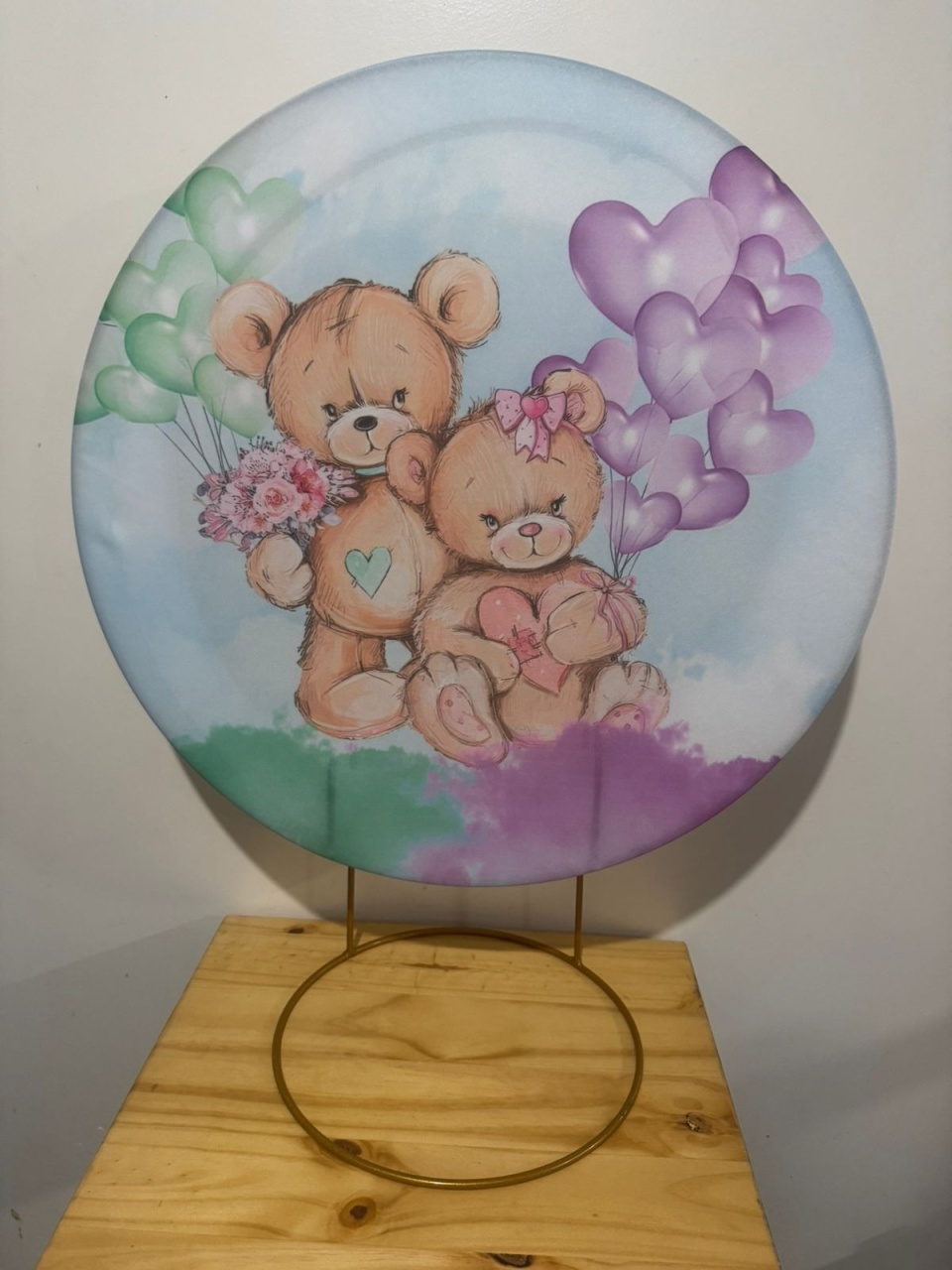 Mini Painel Revelação Ursinhos Lilás|Verde - Mouse Atelie das Festas