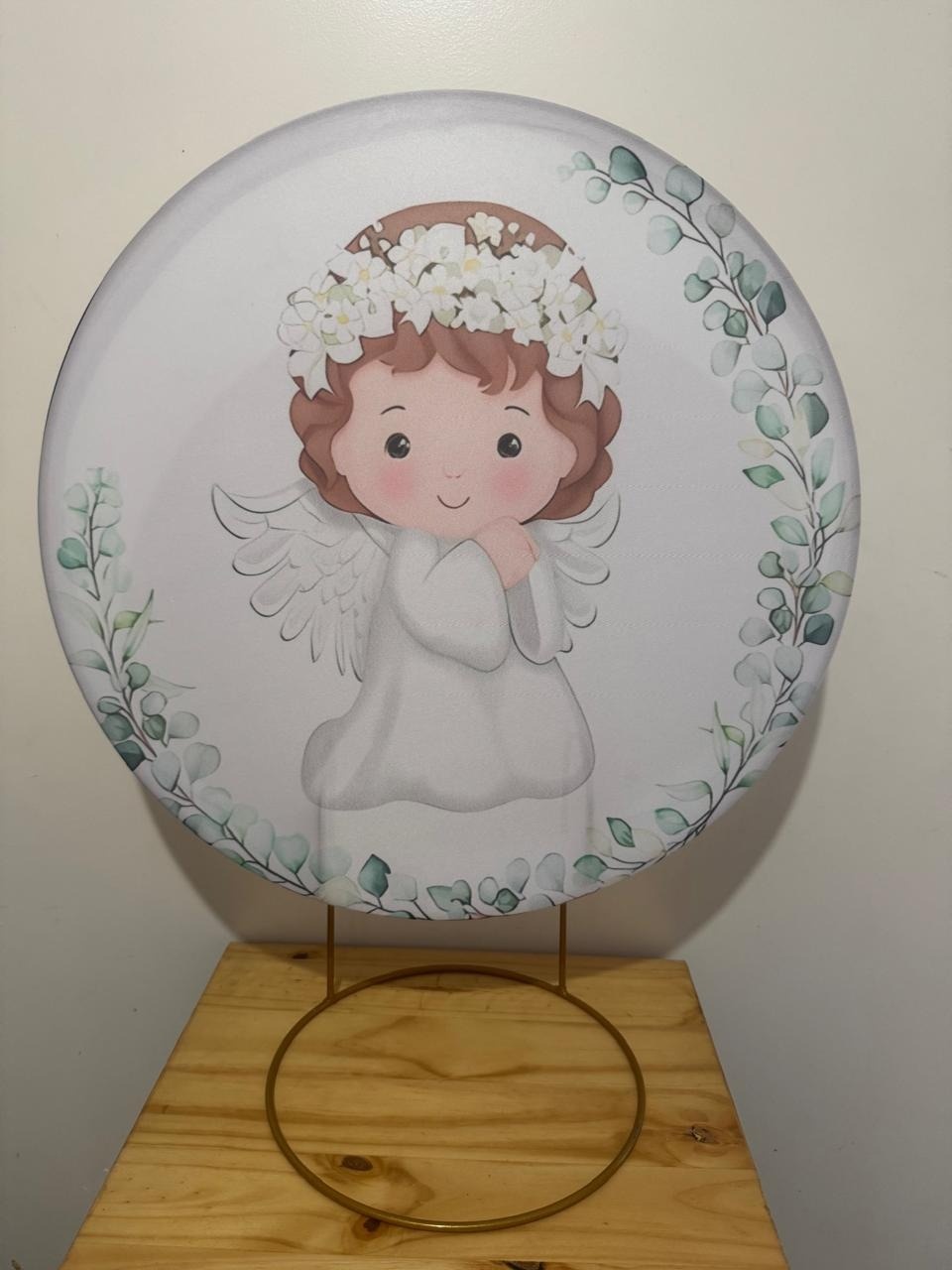 Mini Painel Anjinha Tiara de Flores - Mouse Atelie das Festas