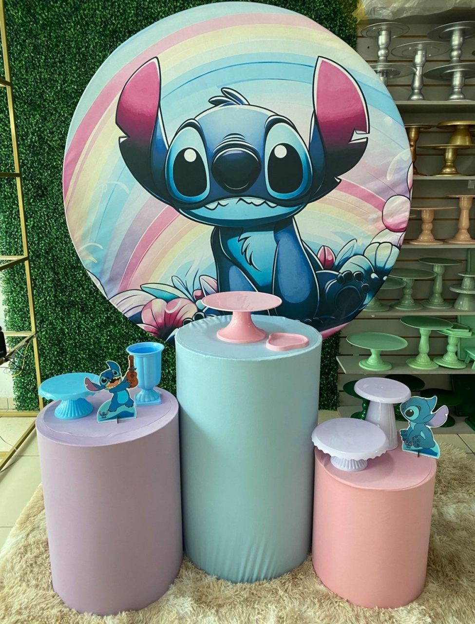Stitch Arco Íris - Mouse Atelie das Festas