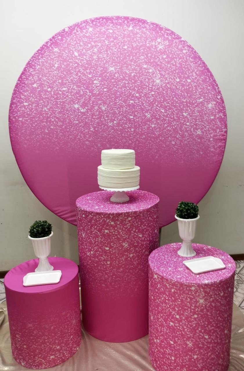 Rosa Pink Glitter  - Ateliê da Daia Pegue Monte & Doces 