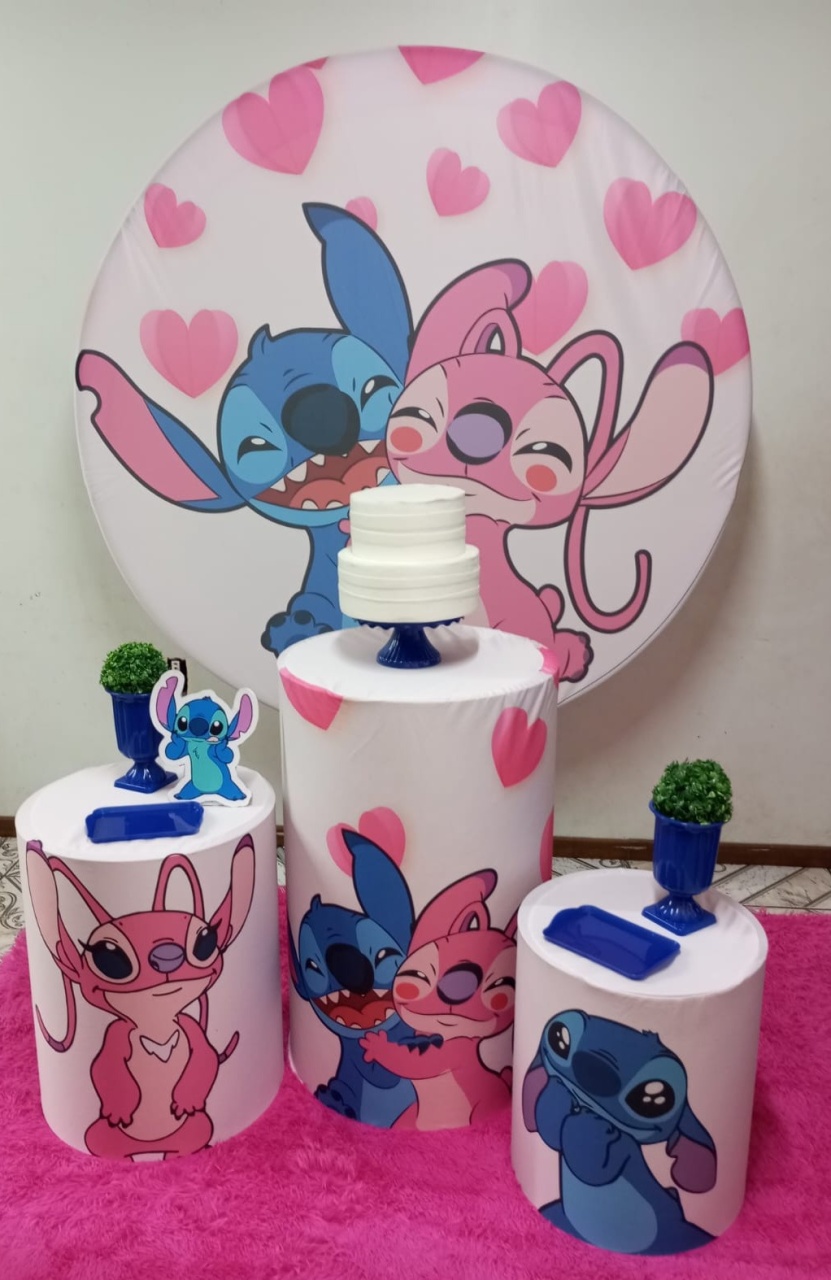 Stitch E Angel  - Ateliê da Daia Pegue Monte & Doces 