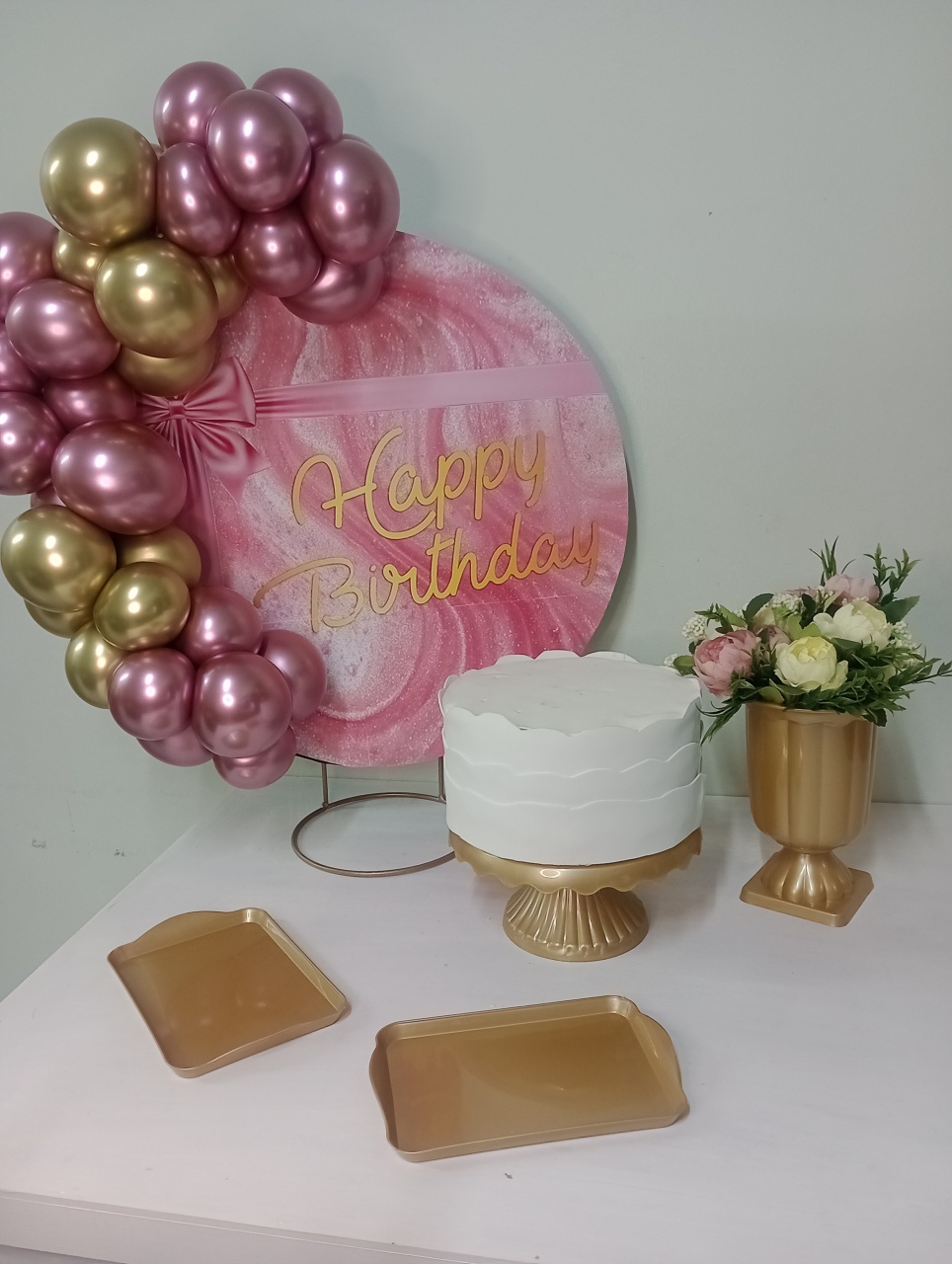 Happybirthday Rosa E Dourado  - Ateliê da Daia Pegue Monte & Doces 
