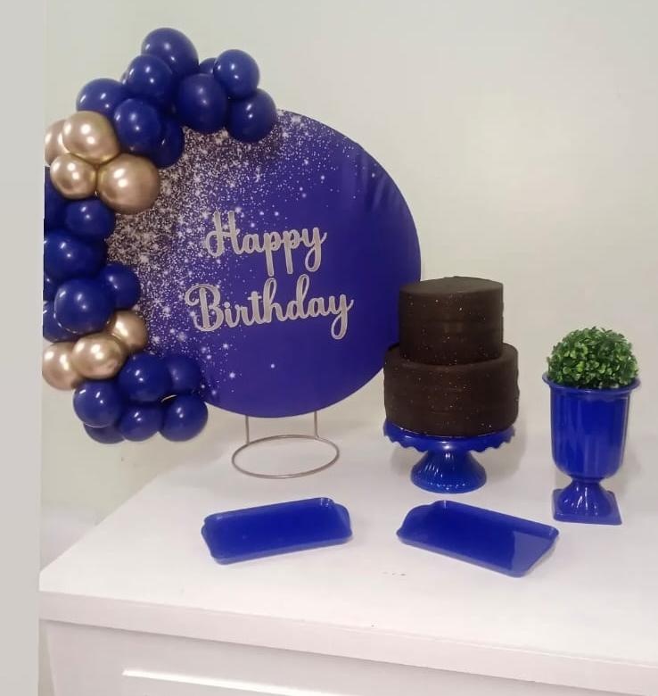Mini Festa Na Mesa Happybirthday Azul - Ateliê da Daia Pegue Monte & Doces 