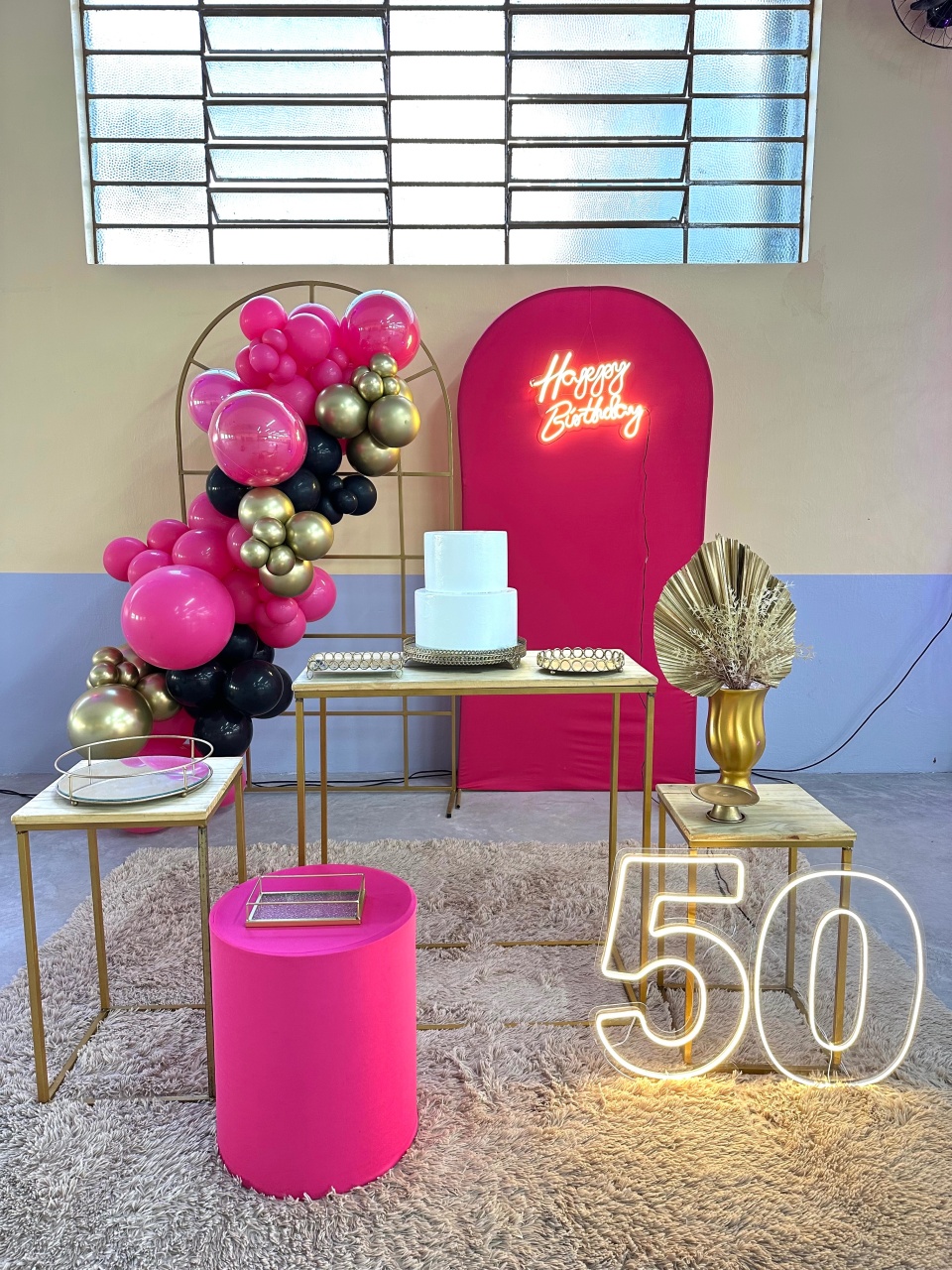 Decoração Rosa (Sem Balões)  - Happy Day Decorações