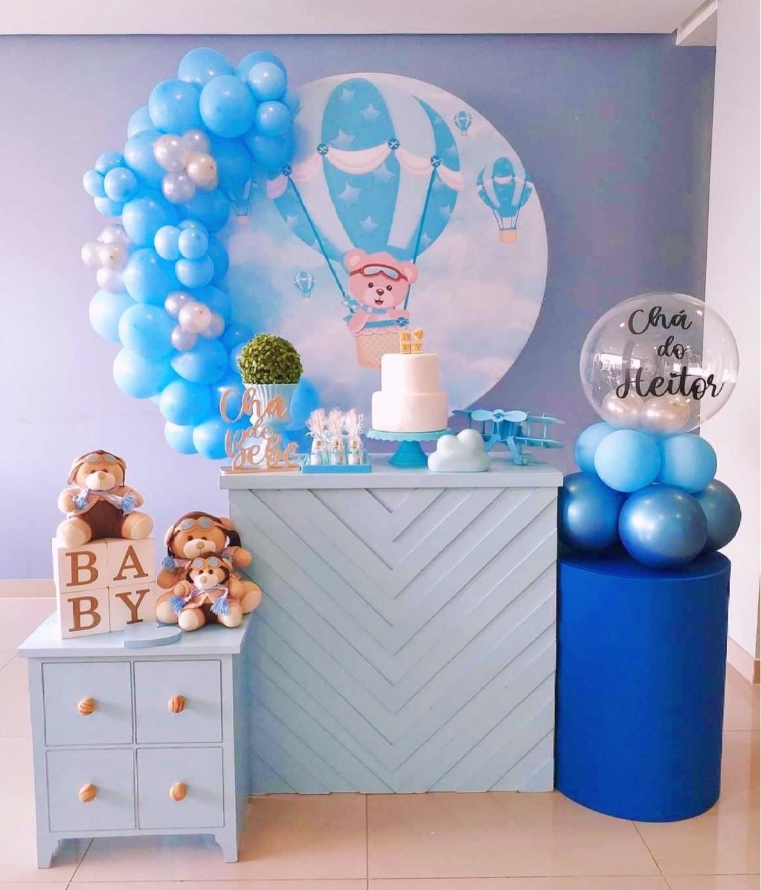 Chá de Bebê Urso Aviador P - Happy Day Decorações