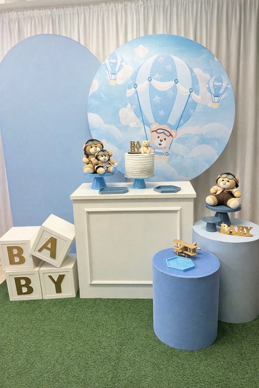 Chá de Bebê Urso Aviador Novo  - Happy Day Decorações