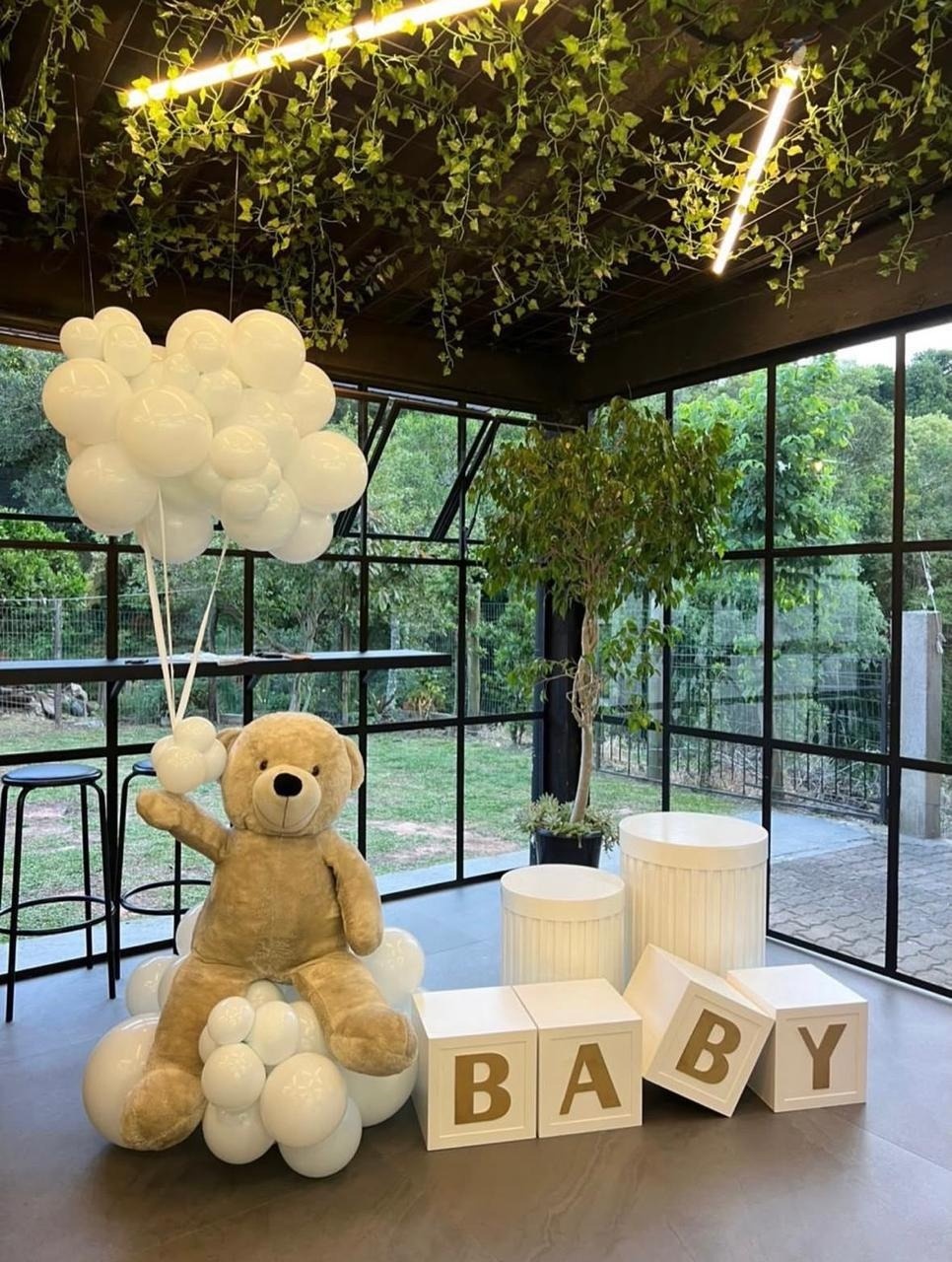 Decoração Chá Revelaçáo Urso Com Balao - Happy Day Decorações