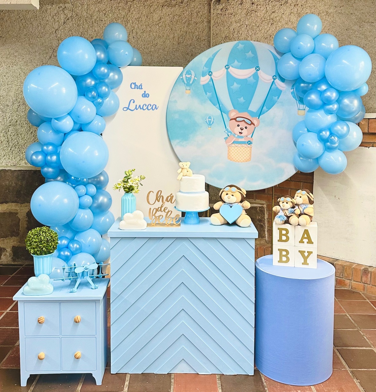 Chá de Bebê Ursinho Aviador 2 - Happy Day Decorações