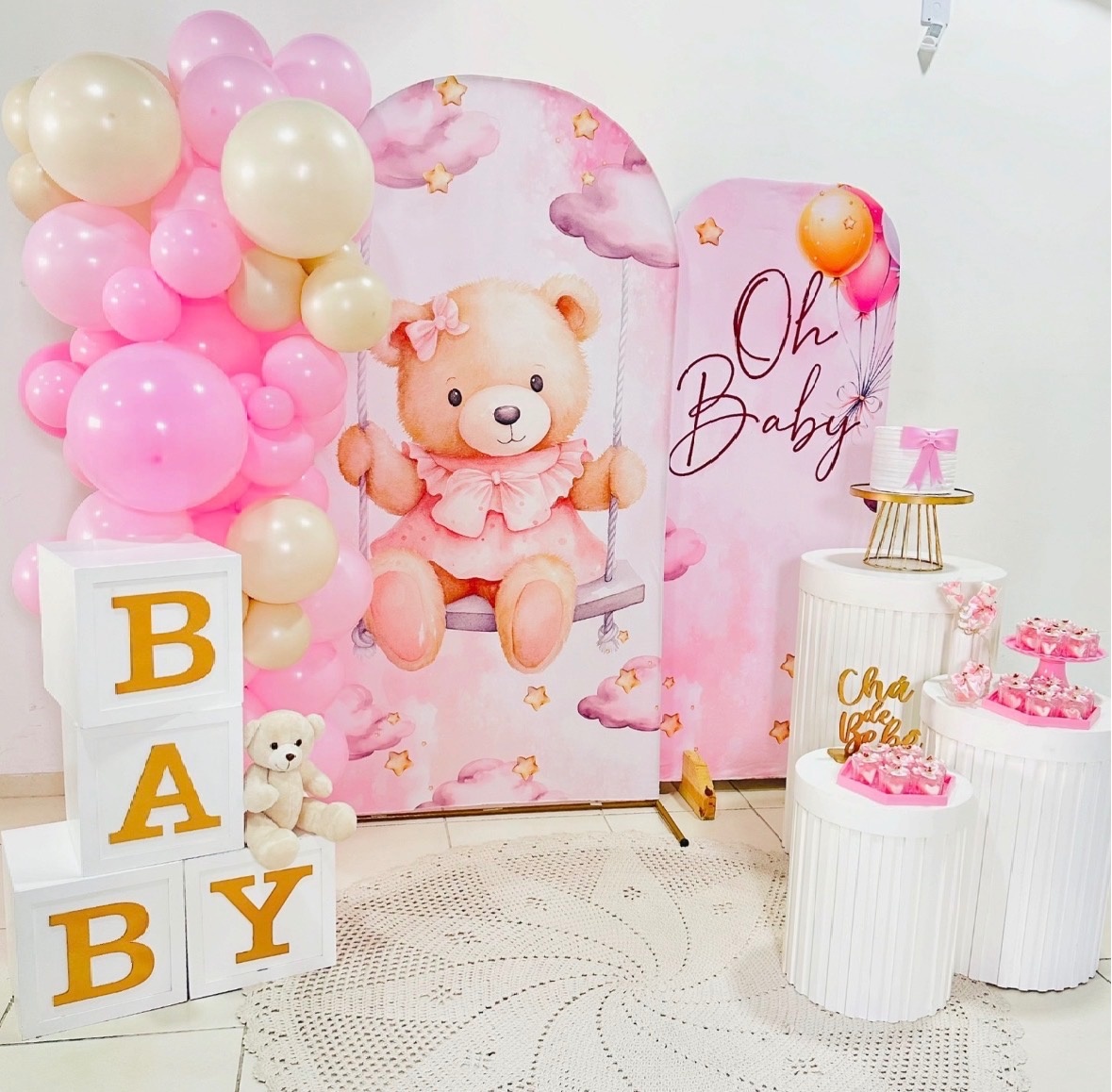 Chá de Bebê Ursinha Balanço  - Happy Day Decorações