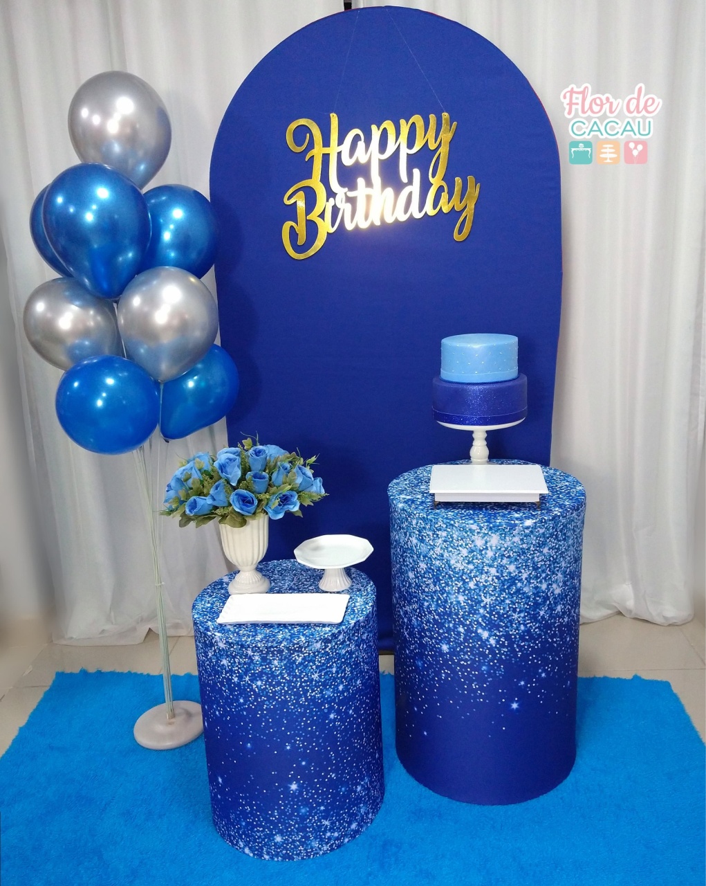 Kit Azul E Prata.l - Locadora Flor de Cacau