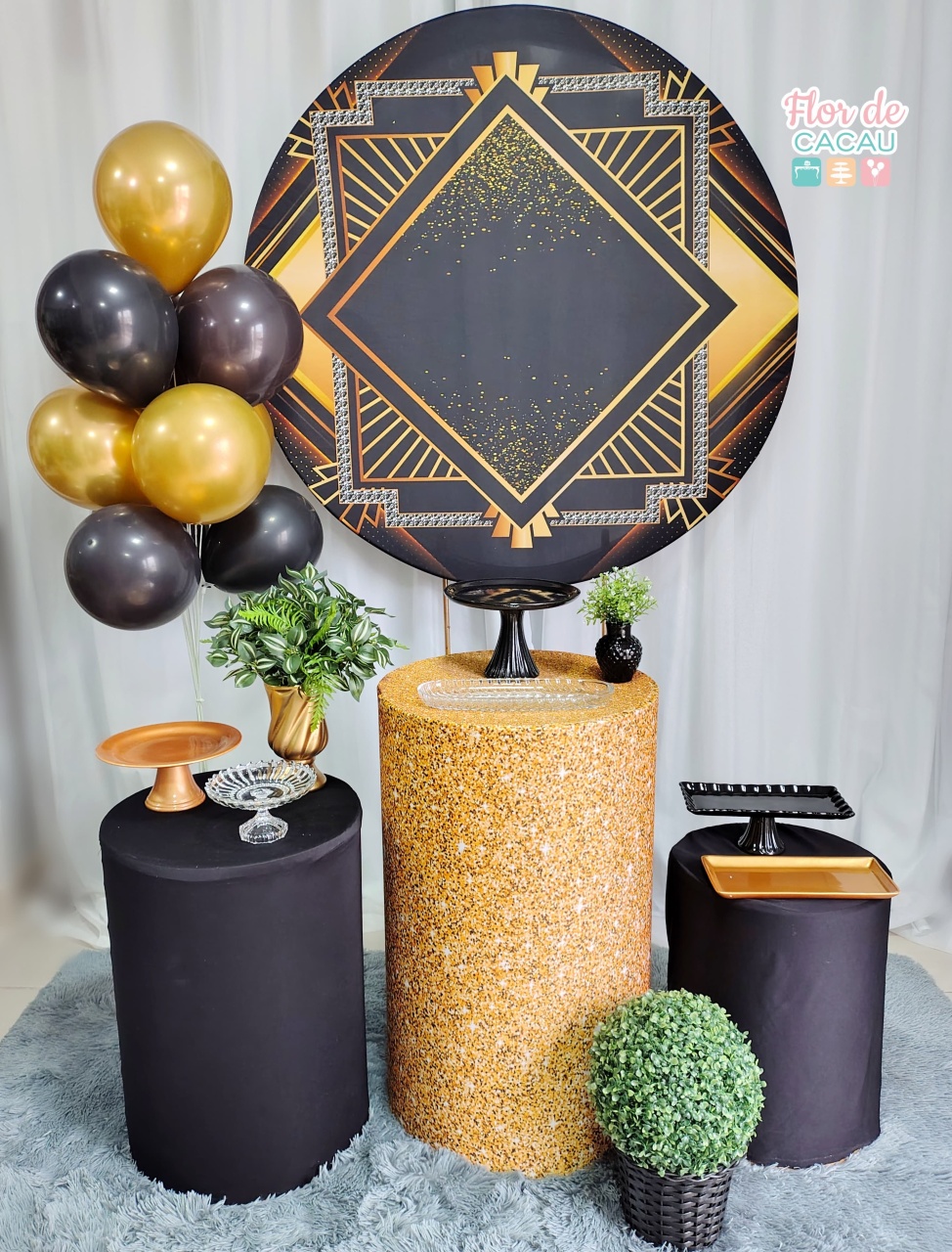 Kit Completo - Preto E Dourado - Locadora Flor de Cacau