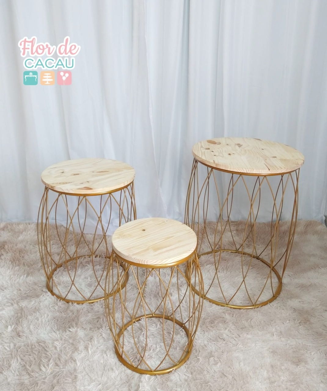 Mesas Garden Trio - Locadora Flor de Cacau