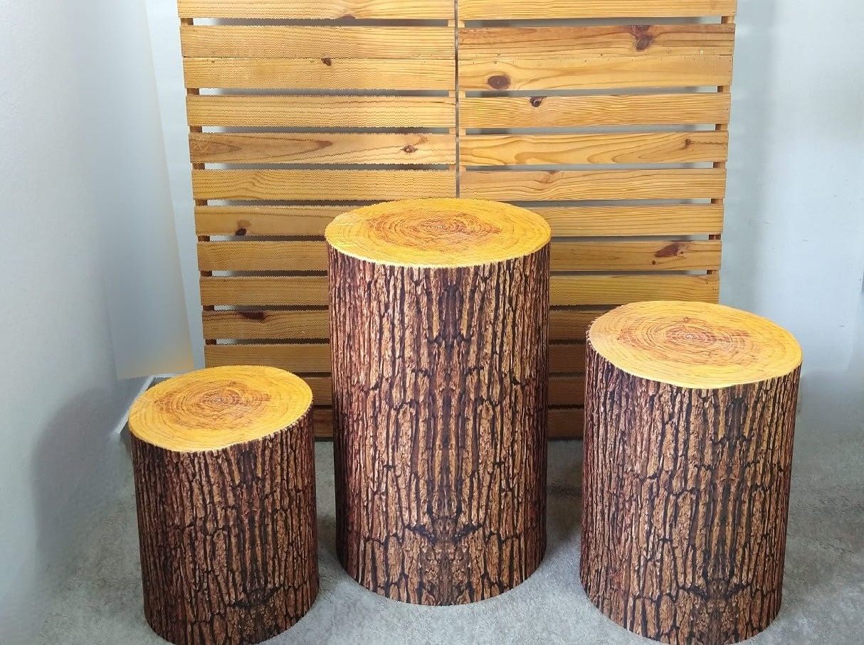Mesas  Cilindros Tronco - Locadora Flor de Cacau