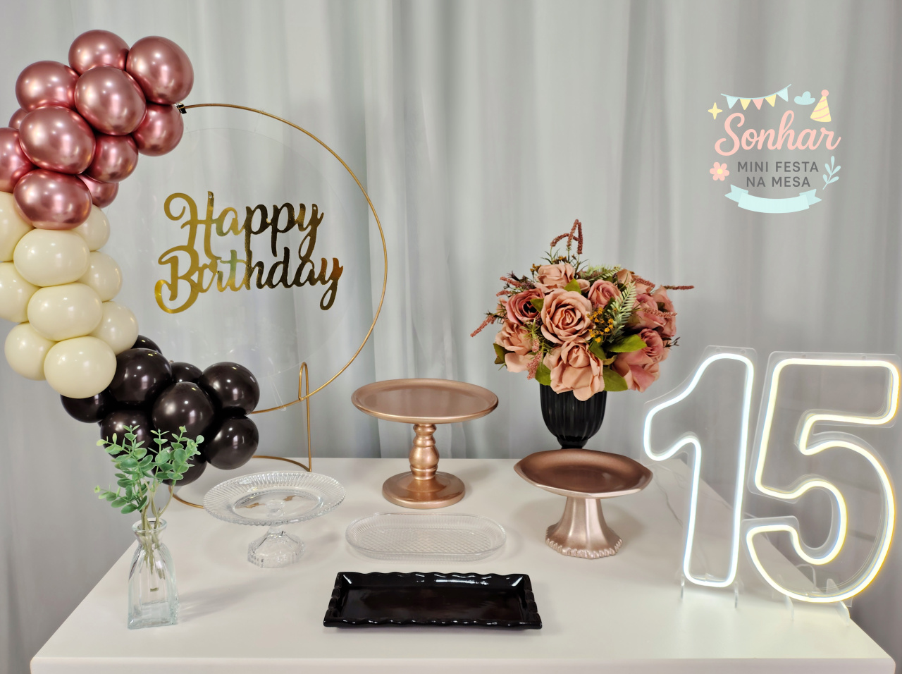 Rose Gold, Preto E Bege (Kit Essencial) - Locadora Flor de Cacau